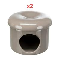 Trixie Ceramic House For Small Pets - Taupe 16X12cm (Pack Of 2)