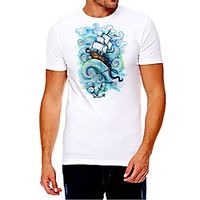 Men's Unisex Tee T shirt Hot Stamping Graphic Prints Rudder Plus Size Print Short Sleeve Casual Tops Cotton Basic Fashion Designer Big and Tall White Lightinthebox - thumbnail