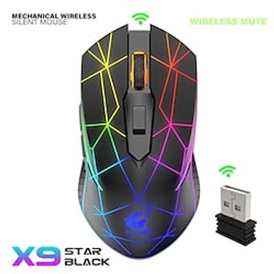 X9 Wireless Gaming Mouse Rechargeable Computer Mouse Mice with Colorful LED Lights 2.4G USB Receiver 3 Level DPI for PC Gamer Laptop Desktop Chromebook Mac miniinthebox