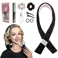 Heatless Hair Curler,Heatless Curling Rod Headband,No Heat Curling Headband,Hair Curlers to Sleep In,Heatless Curls Headband,Soft Velour Hair rollers for Long Hair and Medium(Black and White) Lightinthebox - thumbnail