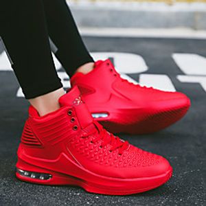 Men's Trainers Athletic Shoes Sporty Casual Athletic Daily Outdoor Basketball Shoes PU Non-slipping Wear Proof White Black Red Color Block Fall Spring miniinthebox