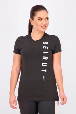 Womens Beirut Print Tee Black Womens Beirut Print Tee Black