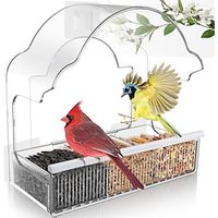 Window Bird Feeders for Outside, Clear Bird Window Feeder with 3 Strong Adhesive Sheets, Transparent Acrylic Bird House for Window Viewing, Removable Tray, Wild Bird Watching Gift Lightinthebox