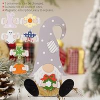 Christmas Decorations Wooden Replaceable Accessories Rudolf Ornaments Dwarf Wooden Table miniinthebox - thumbnail