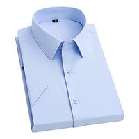 Men's Shirt non-printing Solid Color Short Sleeve Work Tops Business Blushing Pink Gray White miniinthebox - thumbnail