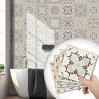 10 PCS Creative Kitchen Oil-proof Sticker Pvc Wall Sticker Self-adhesive Bathroom Waterproof Wall Floor Tile Sticker Valletta Brown miniinthebox - thumbnail