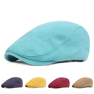 Men's Flat Cap Black Yellow Cotton Streetwear Stylish 1920s Fashion Outdoor Daily Going out Plain Warm Lightinthebox