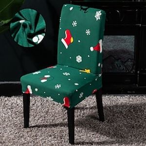 2pc Christmas Dining Chair Slipcovers Rinting Stretch Chair Slipcover For Wedding Dining Room Office Banquet House Home Decor Chair Cover Lightinthebox