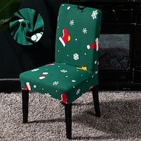 2pc Christmas Dining Chair Slipcovers Rinting Stretch Chair Slipcover For Wedding Dining Room Office Banquet House Home Decor Chair Cover Lightinthebox - thumbnail