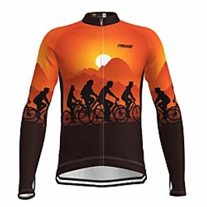 21Grams Men's Long Sleeve Cycling Jersey Summer Spandex Orange Bike Top Mountain Bike MTB Road Bike Cycling Quick Dry Moisture Wicking Sports Clothing Apparel  Athleisure Lightinthebox