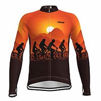 21Grams Men's Long Sleeve Cycling Jersey Summer Spandex Orange Bike Top Mountain Bike MTB Road Bike Cycling Quick Dry Moisture Wicking Sports Clothing Apparel  Athleisure Lightinthebox - thumbnail