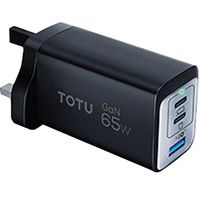 Totu 3 Port GaN 65W Wall Charger,Black - FL-55