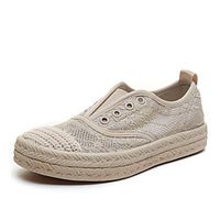 Women's Sneakers Flat Heel Round Toe Booties Ankle Boots Daily Home Mesh Button Braided Almond Black Lightinthebox - thumbnail