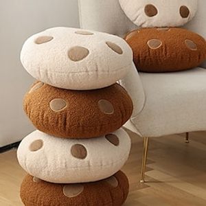 Short Plush Chocolate Chip Cookies Round Throw Pillow High Quality Simple Modern Pillow With Core Living Room Bedroom Sofa Cushion miniinthebox