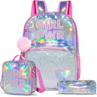 Eazy Kids - 18 School Bag Lunch Bag Pencil Case Set Of 3 Girl Power - Pink