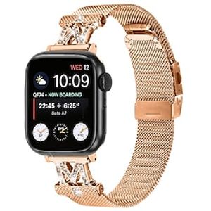 Milanese Loop Compatible with Apple Watch band 38mm 40mm 41mm 42mm 44mm 45mm 49mm Women Glitter Crystal Nylon Strap Replacement Wristband for iwatch Series Ultra 8 7 SE 6 5 4 3 2 1 miniinthebox