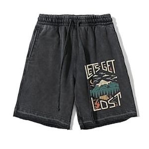 Killua Zoldyck Shorts Beach Shorts Acid Wash Bottoms Anime Graphic Street Style Shorts For Men's Women's Unisex Adults' Hot Stamping 100% Cotton Casual Daily Lightinthebox