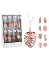 Homesmiths Christmas Hang Deco Leaf Rose Gold 8 Assorted Design 1 Piece