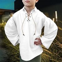 Medieval Renaissance 17th Century Blouse / Shirt Cosplay Costume Knight Ritter Viking Boys Drawstring Halloween Casual Daily Renaissance Fair Kid's Shirt Lightinthebox