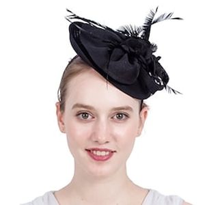 Fascinators Fabric Kentucky Derby Horse Race Cocktail Retro Elegant With Feather Floral Headpiece Headwear Lightinthebox