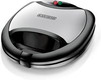 Black+Decker 750W 2 Slice Sandwich Maker, Black - Ts2000-B5