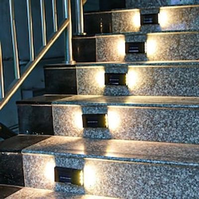 2PCS Solar Staircase Lights, 6 Beads Outdoor Courtyard Garden Fence Decorative Wall Lights Lightinthebox