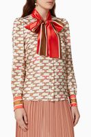 Monogram Logo Viscose Blouse - thumbnail