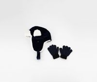 Kids Girls 2pcs Gloves and Hat Set Navy/White Kids Girls 2pcs Gloves and Hat Set Navy/White