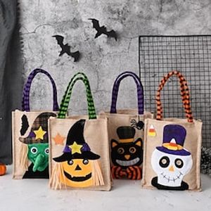 1Pc Halloween Gift Non Woven Tote Bag Black Hat Pumpkin Witch Horror Ghost Festival Party Trick Or Treat Happy Halloween Decoration Lightinthebox