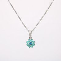 Women's Pendant Necklace Necklace Classic Flower Dainty Unique Design Fashion Modern Silver Plated Chrome Pink White Black Light Blue 42 cm Necklace Jewelry 1pc For Street Carnival Holiday Work miniinthebox - thumbnail