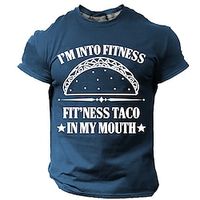 Funny Taco Fitness Taco Lover Men's Street Style 3D Print T shirt Tee Sports Outdoor Holiday Going out T shirt Black Navy Blue Army Green Short Sleeve Crew Neck Shirt Spring  Summer Clothing Lightinthebox - thumbnail
