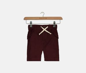 Toddlers Cargo Drawstring Short  Maroon
