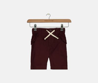 Toddlers Cargo Drawstring Short  Maroon