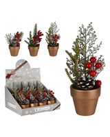 Homesmiths Christmas Branches Golden Pot 15cm Assorted 1 Piece