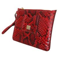 Dolce Gabbana Elegant Red Leather Ayers Snake Clutch (VAS130843)