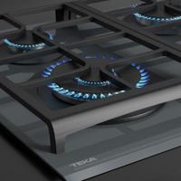 TEKA GZC 64320, Gas on Glass Hob with Exact Flame function in 60 cm of butane gas, Stone grey glass