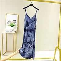 outer suspender skirt, modal tie-dye dress, sleeveless, inner base skirt, summer thin a-line vest long skirt Lightinthebox - thumbnail