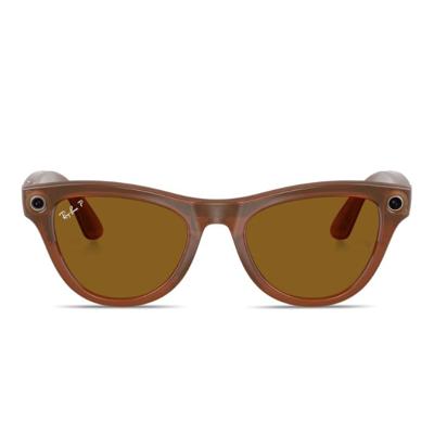 Ray-Ban Meta Skyler Shiny Caramel Polar Brown Smart Glasses - 4010 - 52