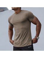 Men's Outdoor Casual Solid Color Breathable Round Neck Bottoming Shirt Sports Fitness Slim Short-sleeved T-shirt
