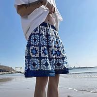 Men's Board Shorts Shorts Beach Shorts Drawstring Elastic Waist Geometry Comfort Breathable Short Holiday Beach Weekend Hawaiian Casual Blue Micro-elastic Lightinthebox