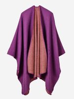 Irregular Contrast Color Women Cloak Coats