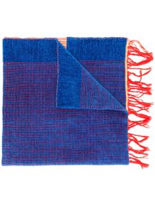 Forte Forte two-tone fringed scarf - Blue