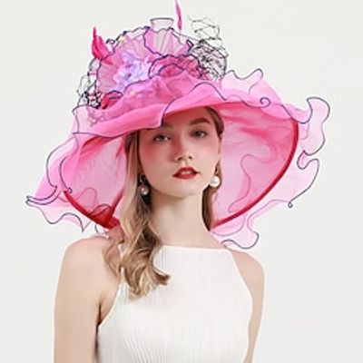 Hats Organza Wedding Kentucky Derby Classic British With Petal Tulle Headpiece Headwear Lightinthebox