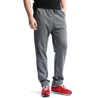 Mens Solid Color Casual Sweatpants Relaxed Fit Drawstring Spring Fall Cotton Sport Pants