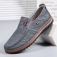 Men's Loafers  Slip-Ons Comfort Shoes Slip-on Sneakers Cloth Loafers Casual Outdoor Daily Walking Shoes Canvas Breathable Black Brown Grey Summer Spring Lightinthebox - thumbnail