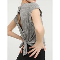 Women's Running T-Shirt Quick Dry Solid Color Split Cut Out Pink Pink Dark Gray Yoga Fitness Crew Neck Short Sleeves High Elasticity Summer Lightinthebox - thumbnail