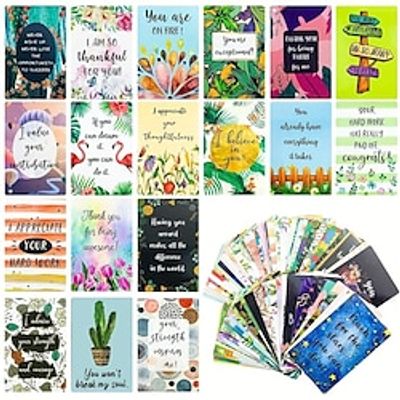 72pcs Cute Unique Positive Cards, Inspirational And Motivational Cards, Back To School Gifts, Party Favors, Birthday Decor, Party Gift Decor, Party Supplies miniinthebox
