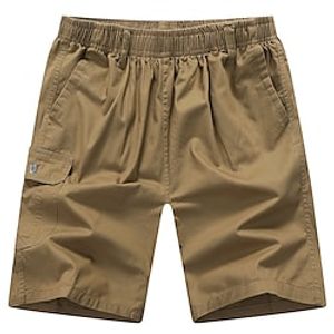 Men's Chino Shorts Bermuda shorts Work Shorts Pocket Elastic Waist Plain Comfort Short Casual Daily Going out Twill Stylish Classic Style ArmyGreen Black Lightinthebox