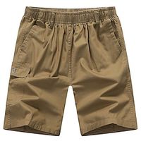 Men's Chino Shorts Bermuda shorts Work Shorts Pocket Elastic Waist Plain Comfort Short Casual Daily Going out Twill Stylish Classic Style ArmyGreen Black miniinthebox - thumbnail