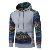 Mens Nation Style Stylish Printed Casual Hooded Tops Hip-Hop Sportwear Hoodies